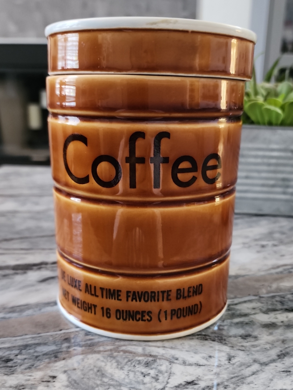 SHAFFORD, Betty St. John For Shafford Brown Ceramic Coffee Canister Jar 1979,